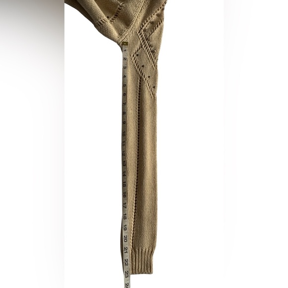 Potter's Pot Beige Long Sleeve Semi Sheer Spike Accent Sweater Size Medium - Picture 13 of 14